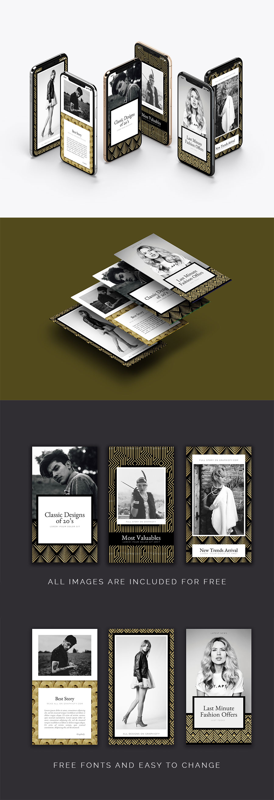 Art Deco Instagram Stories Graphicfy