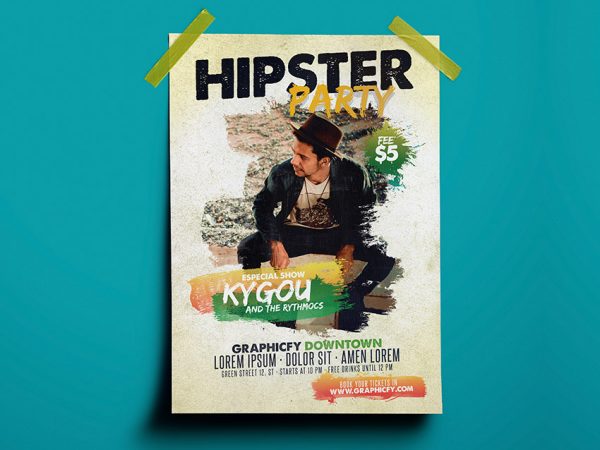 Hipster Party Template PSD