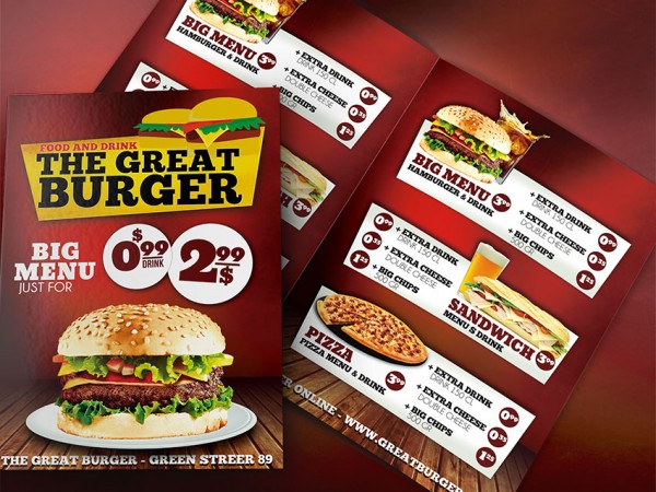 Burger Menu Template PSD
