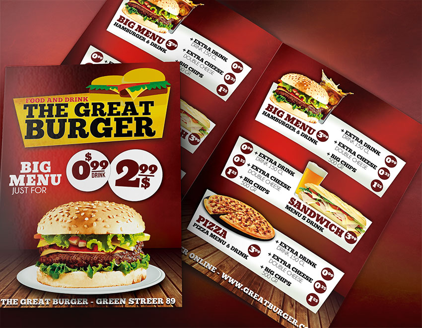 Download Burger Menu Template PSD - Fast Food Menu Templates - Graphicfy