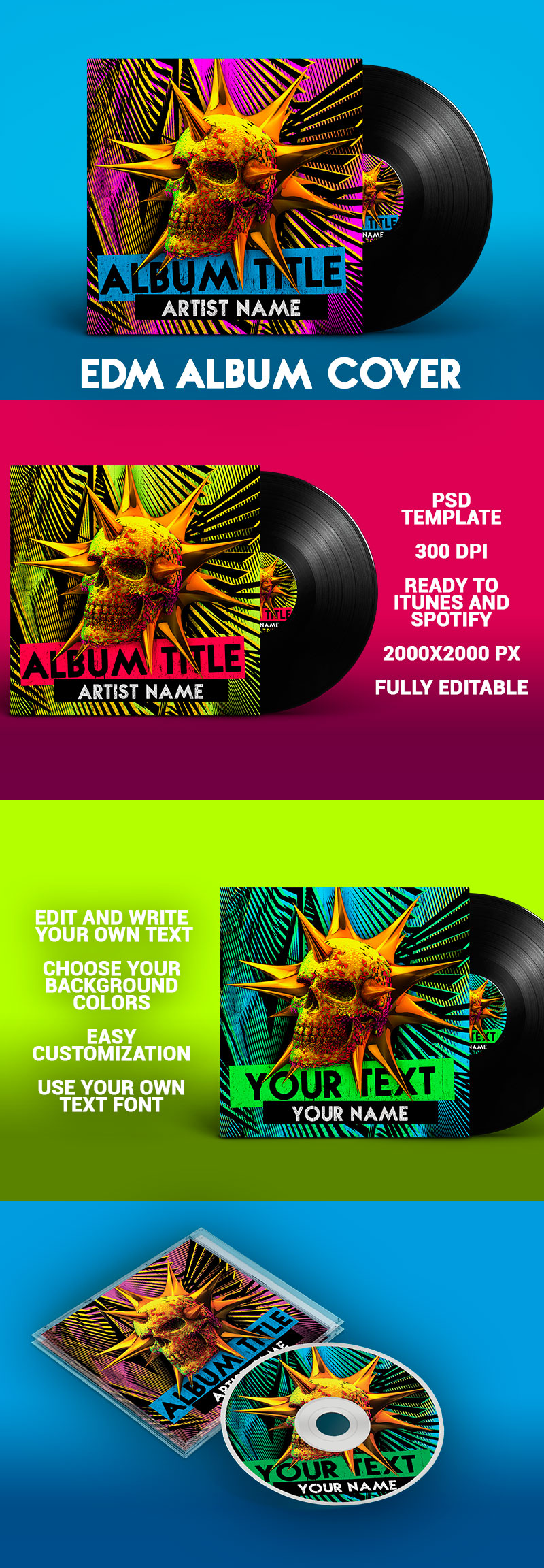 EDM Album  Cover  PSD Template  Graphicfy