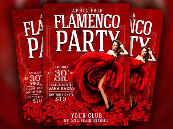 flamenco flyer psd template