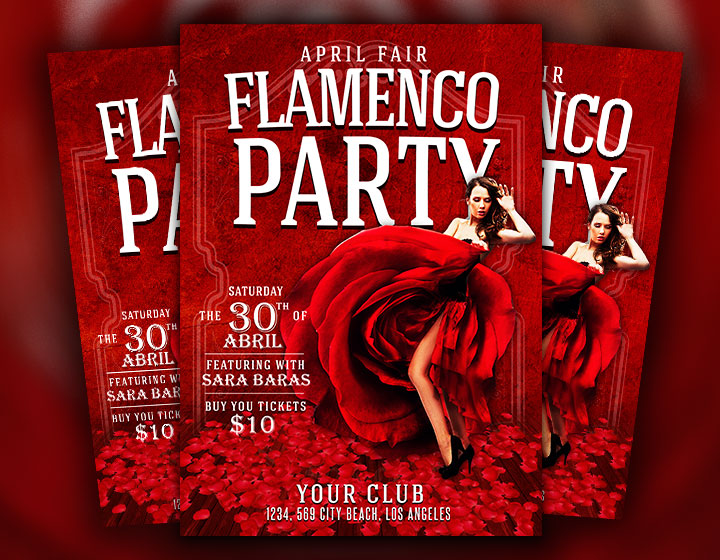 flamenco flyer psd template
